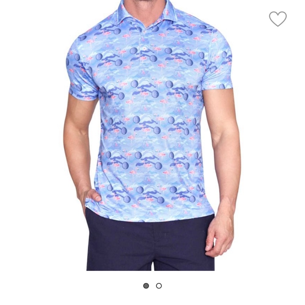 TAILORBYRD Regular-Fit Camo Flamingos Performance Polo Men XL